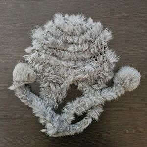 Rabbit fur Grey Winter Hat